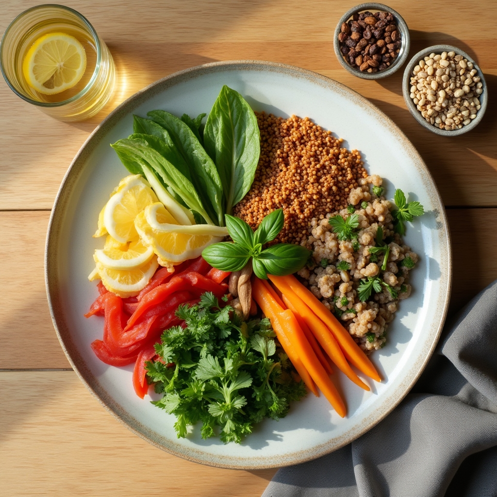 Repas sain et équilibré illustrant une alimentation consciente